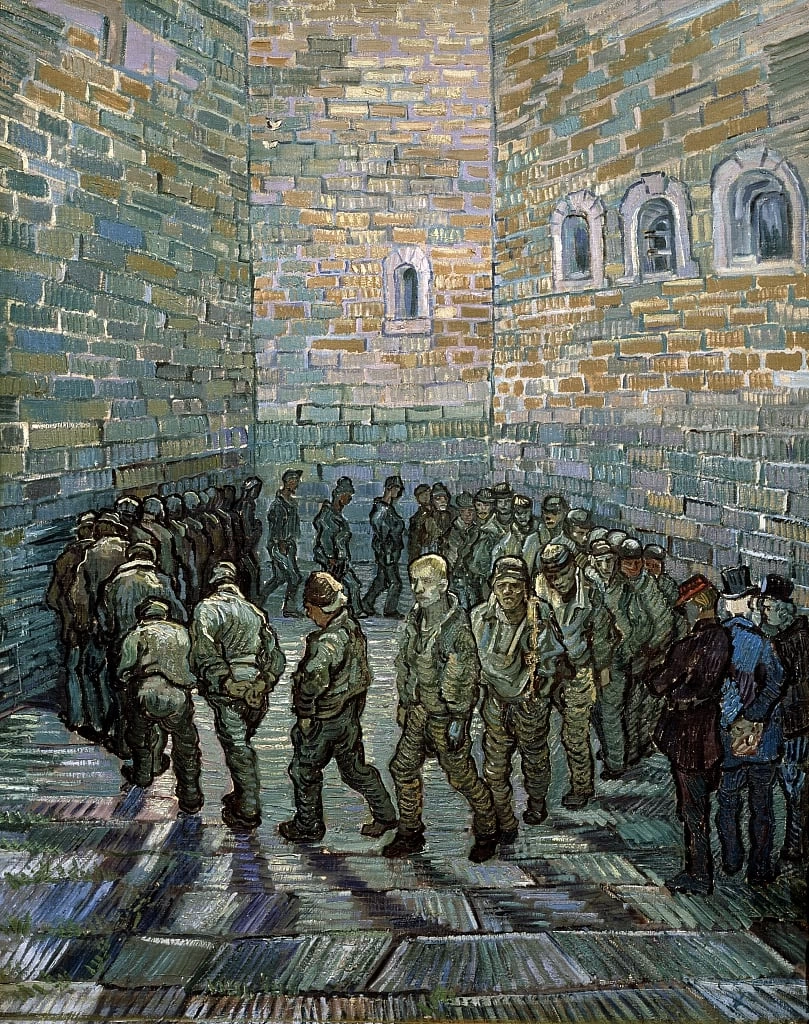  90-Vincent van Gogh-Il cortile della prigione, 1890 - Moskau, Staatliches Puschkin-Museum Für Bildende Künste 